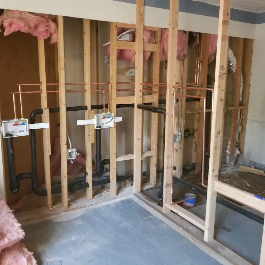 Copper pipe rough-in and plumbing installation in Fallbrook